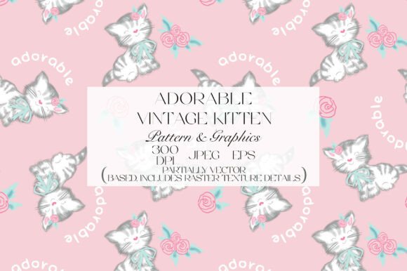 Adorable Kitten Seamless Pattern