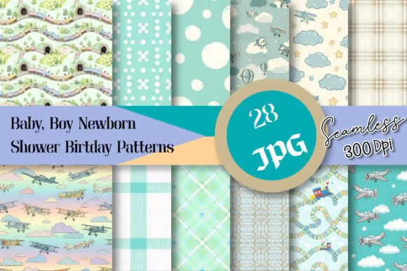Baby, Boy Newborn Shower Birthday Pattern