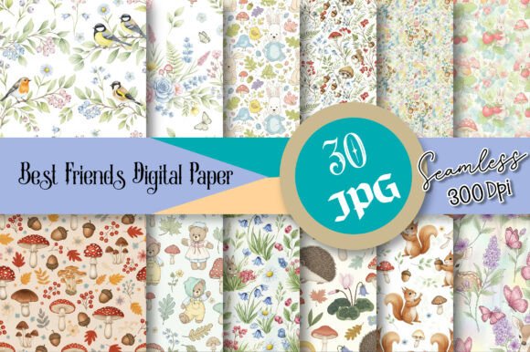 Best Friends Seamless Digital Paper: A Canvas for Unbreakable Bonds