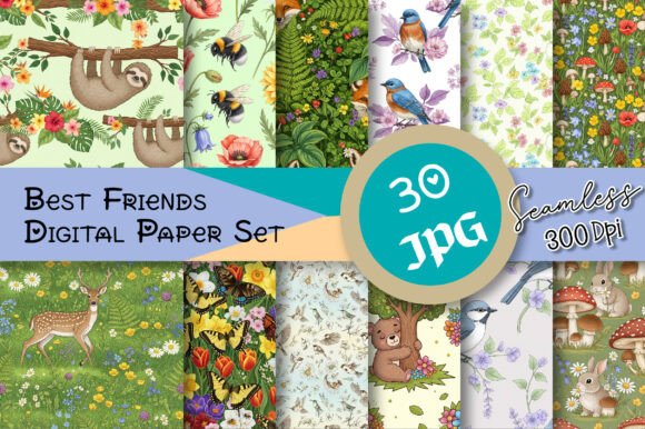 Best Friends Seamless Digital Paper Set: A Creative Companion for Friendship Enthusiasts