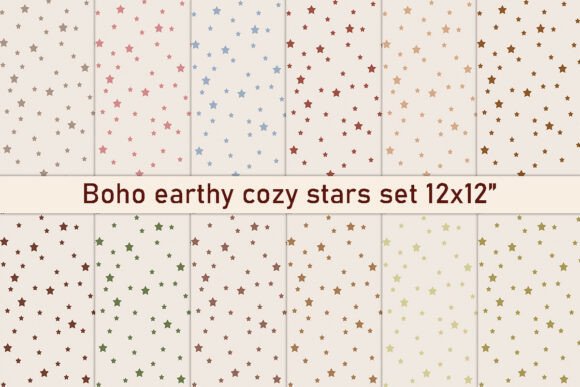 Boho Earthy Cozy Stars Set: A Versatile Design Resource for Creative Enthusiasts