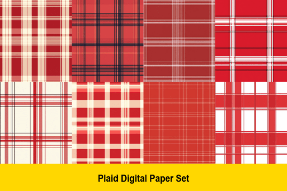 Bright Scarlet Plaid Papers