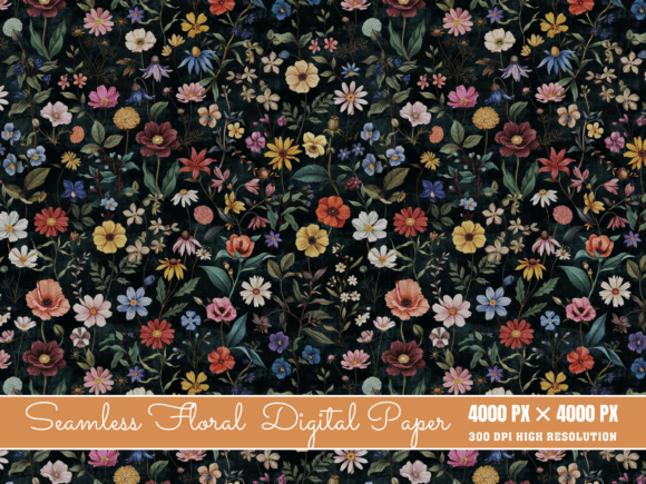 Dark Vintage Floral Pattern Seamless