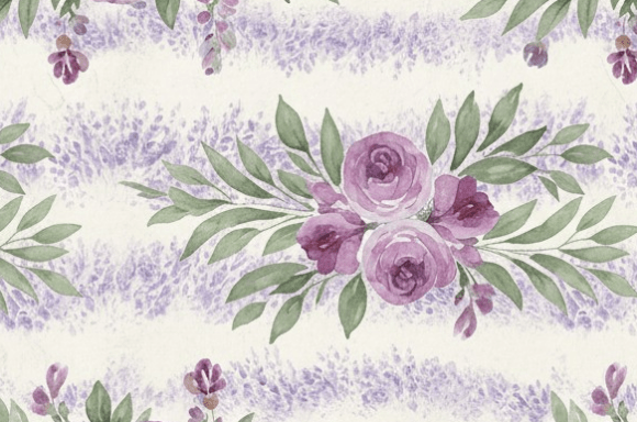 Elegant Watercolor Lavender Floral Seaml: A Versatile Design for Creative Projects