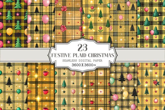 Festive Plaid Christmas Seamless Pattern