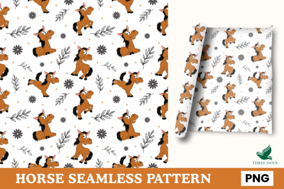 Horse Seamless Pattern - 01: A Versatile Digital Design for Creative Projects