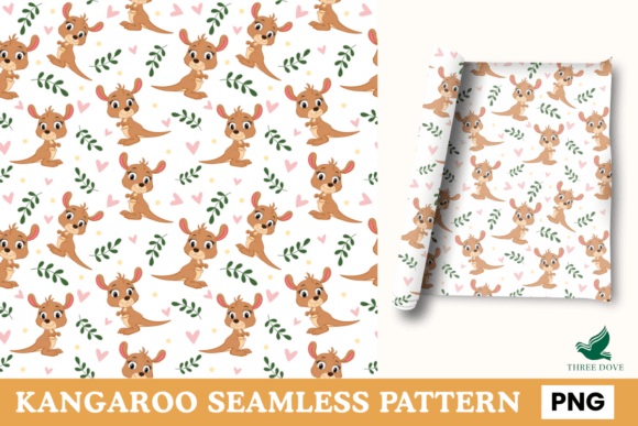 Kangaroo Seamless Pattern - 04: A Versatile Digital Design for Creative Projects
