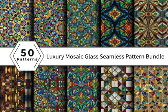 Luxury Mosaic Glass Seamless Pattern: A Versatile Design Asset for Creative Professionals