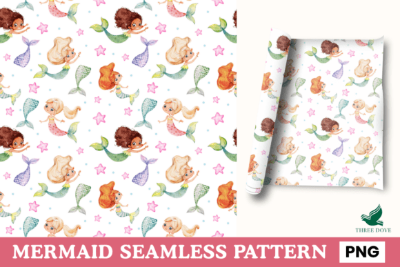 Mermaid Seamless Pattern - 02: A Versatile Digital Design for Creative Projects