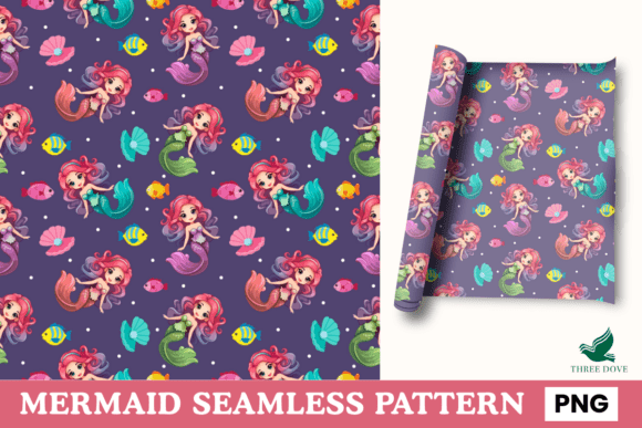 Mermaid Seamless Pattern - 04: A Versatile Digital Design for Creative Projects