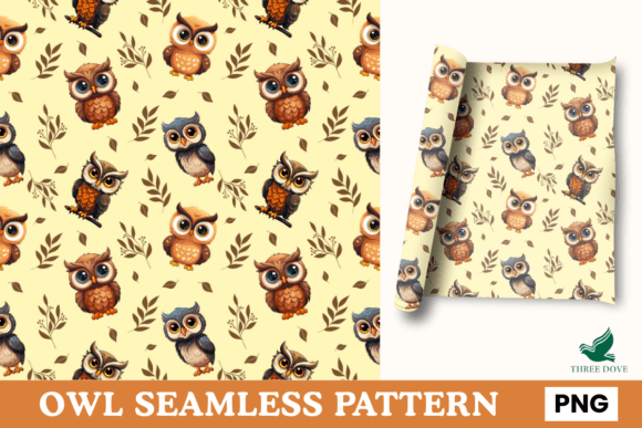 Owl Seamless Pattern - 05: A Versatile Digital Design for Creative Projects