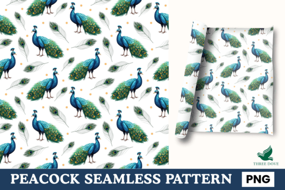Peacock Seamless Pattern - 05: A Versatile Digital Design for Creative Projects