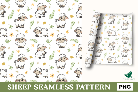 Sheep Seamless Pattern - 01: A Versatile Digital Design for Every Project