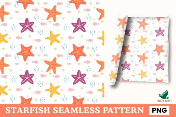 Starfish Seamless Pattern - 06: A Versatile Digital Design for Creative Projects