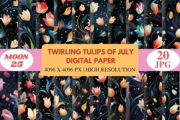 Twirling Tulips of July Digital Paper: A Unique Blend of Art and Function