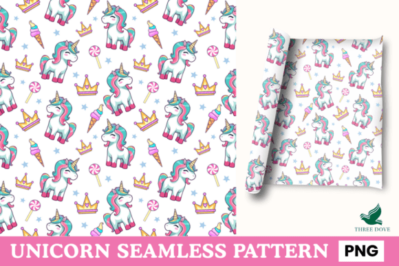 Unicorn Seamless Pattern - 08: A Versatile Digital Design for Creative Projects