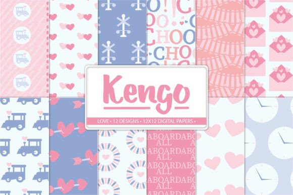 Valentine Train Digital Papers